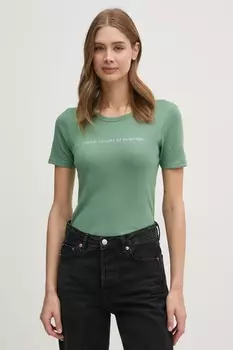 Хлопковая футболка United Colors Of Benetton, зеленый