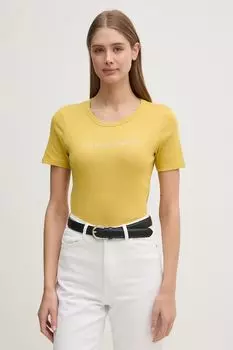 Хлопковая футболка United Colors Of Benetton, желтый