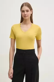 Хлопковая футболка United Colors Of Benetton, желтый