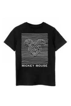 Хлопковая футболка Unknown Pleasures с Микки Маусом Disney, черный