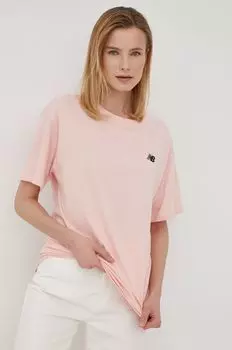 Хлопковая футболка UT21503PIE New Balance, розовый