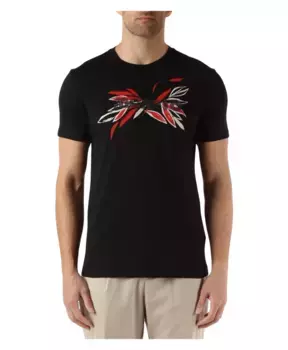 Хлопковая футболка узкого кроя с логотипом Antony Morato, черный