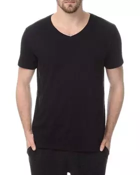 Хлопковая футболка узкого кроя с V-образным вырезом ATM Slub ATM Anthony Thomas Melillo, черный