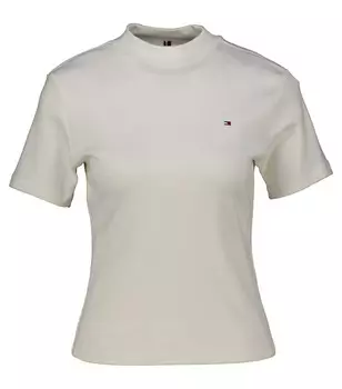 Хлопковая футболка узкого кроя Tommy Hilfiger, белый