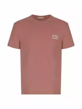Хлопковая футболка V-logo Valentino Garavani, розовый