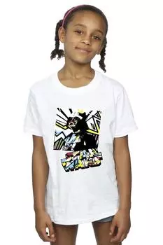 Хлопковая футболка Vader с акварелью в стиле поп-арт Star Wars, белый