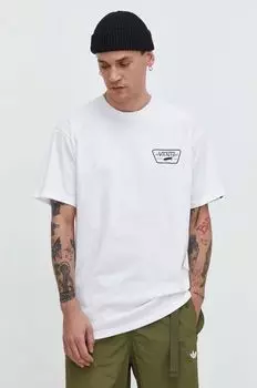 Хлопковая футболка Vans, белый