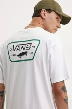 Хлопковая футболка Vans, белый