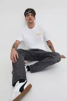 Хлопковая футболка Vans, белый