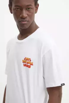 Хлопковая футболка Vans, белый
