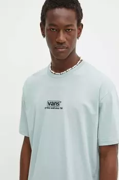 Хлопковая футболка Vans, бирюзовый