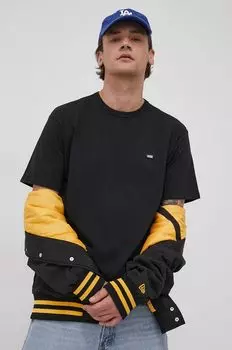 Хлопковая футболка Vans, черный