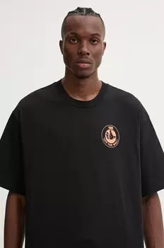 Хлопковая футболка Vans, черный