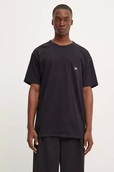 Хлопковая футболка Vans, черный