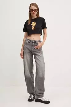 Хлопковая футболка Vans, черный