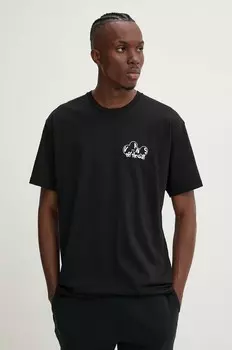 Хлопковая футболка Vans, черный