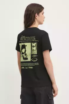 Хлопковая футболка Vans, черный