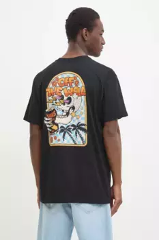 Хлопковая футболка Vans, черный