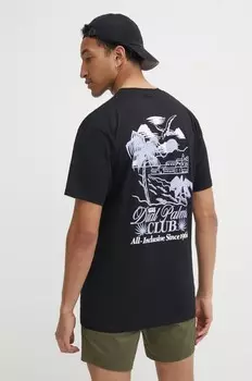 Хлопковая футболка Vans, черный