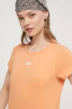 Хлопковая футболка Vans, оранжевый