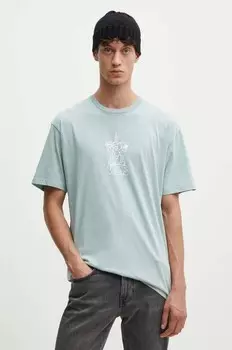 Хлопковая футболка Vans, синий