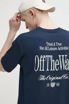 Хлопковая футболка Vans, темно-синий