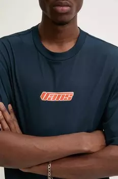 Хлопковая футболка Vans, темно-синий