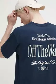 Хлопковая футболка Vans, темно-синий