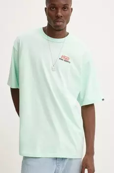 Хлопковая футболка Vans, зеленый