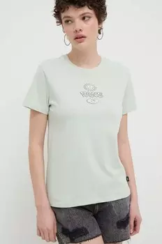 Хлопковая футболка Vans, зеленый
