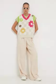 Хлопковая футболка Vans, зеленый