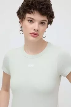 Хлопковая футболка Vans, зеленый