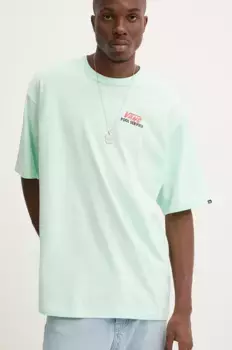 Хлопковая футболка Vans, зеленый