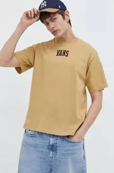 Хлопковая футболка Vans, желтый