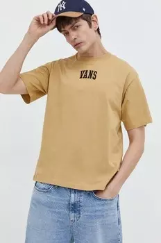 Хлопковая футболка Vans, желтый