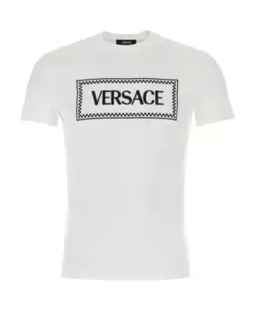 Хлопковая футболка Versace, белый