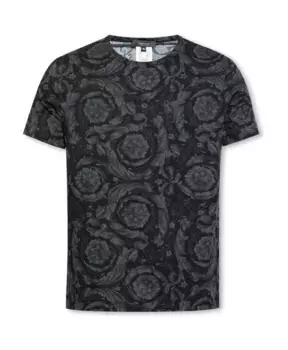 Хлопковая футболка Versace, черный