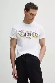 Хлопковая футболка Versace Jeans Couture, белый