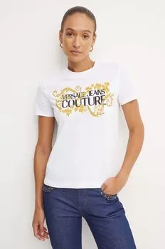 Хлопковая футболка Versace Jeans Couture, белый