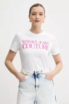 Хлопковая футболка Versace Jeans Couture, белый