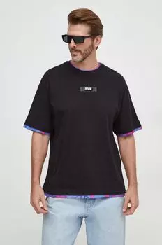 Хлопковая футболка Versace Jeans Couture, черный