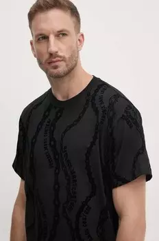 Хлопковая футболка Versace Jeans Couture, черный