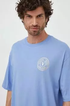 Хлопковая футболка Versace Jeans Couture, синий