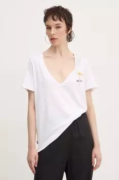 Хлопковая футболка VINI Desigual, белый