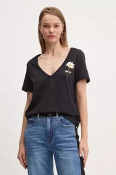 Хлопковая футболка VINI Desigual, черный