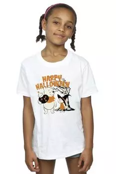 Хлопковая футболка «Винни-Пух и Пятачок» с праздником Хэллоуина Disney, белый