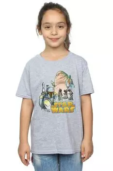 Хлопковая футболка Vintage Montage Star Wars, серый