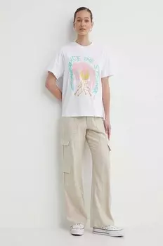 Хлопковая футболка Volcom, белый