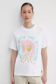 Хлопковая футболка Volcom, белый