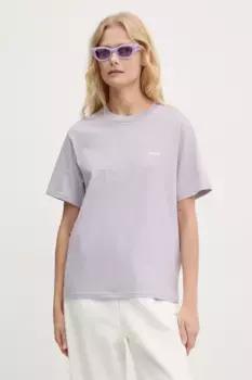 Хлопковая футболка Volcom, фиолетовый